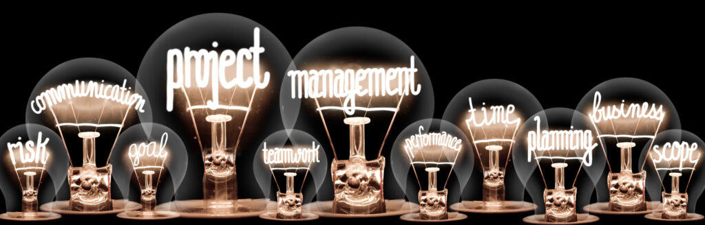 project managment, team work, light bulbs